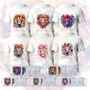kit artes para sublimacao em camisa evangelica com leao