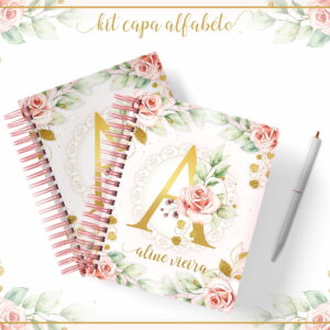 Kit Capa Alfabeto Dourado E Preto Arquivo Digital