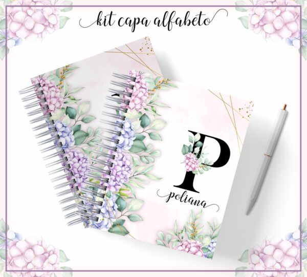 Kit Capa Alfabeto Floral - Arquivo Digital