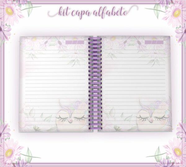 Kit Capa Alfabeto Lilás - Arquivo Digital