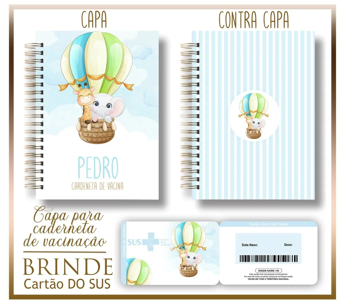 Kit Capa e Cartão Sus Animais Baloeiro - Arquivo Digital