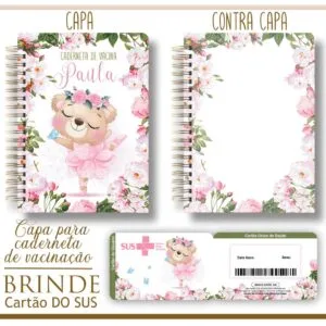 Kit Capa e Cartão Sus Ursinha Bailarina - Arquivo Digital 15 Kit Capa e Cartão Sus Ursinha Bailarina - Arquivo Digital