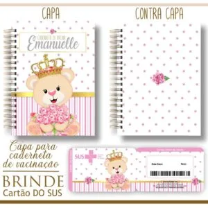 Kit Capa e Cartão Sus Ursinha Princesa - Arquivo Digital
