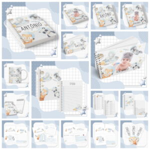 kit completo astronauta animais aquarela arquivo digital