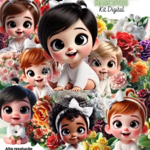 Kit Completo de Flores Calandivas e Mascotes em Arquivo PNG