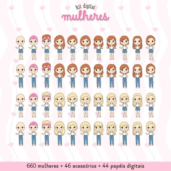 Kit Completo De Ilustracoes De Mulheres 750 Arquivos 3