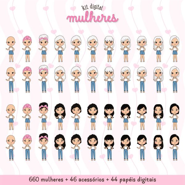 Kit Completo De Ilustracoes De Mulheres 750 Arquivos 4