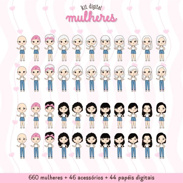 Kit Completo De Ilustracoes De Mulheres 750 Arquivos 5