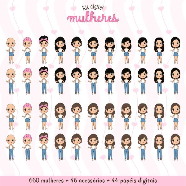 Kit Completo De Ilustracoes De Mulheres 750 Arquivos 8