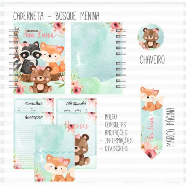 Kit Completo do Bebê Bosque Menina - Arquivo Digital