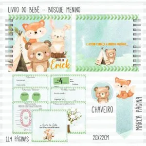 Kit Completo do Bebê Bosque Menino - Arquivo Digital
