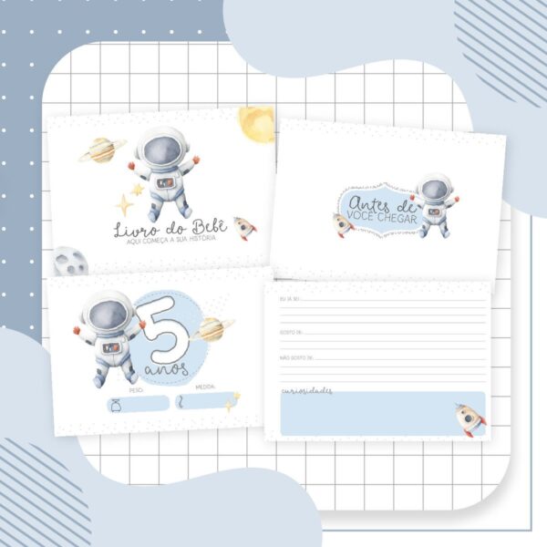 Kit Completo Maternidade Astronauta Menino - Arquivo Digital