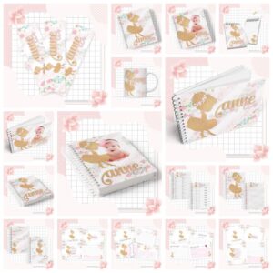 kit completo maternidade ballet arquivo digital caneca