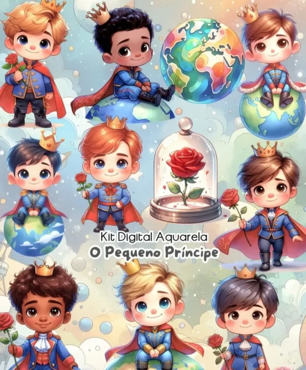 Kit Completo Pequeno Príncipe para Personalizados PNG