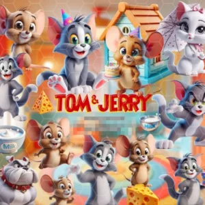 Kit Completo Tom e Jerry em PNG para Scrapbooking