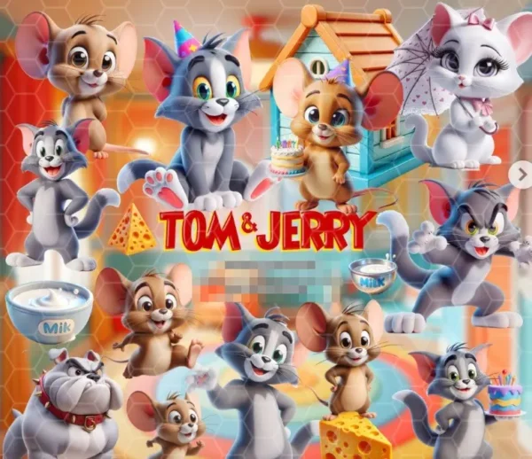 Kit Completo Tom e Jerry em PNG para Scrapbooking