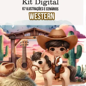 Kit Criativo Faroeste Western PNG para Encadernacao