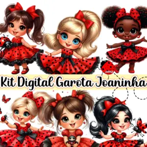 Kit Criativo Joaninhas para Papelaria Personalizada 10 Kit Criativo Joaninhas para Papelaria Personalizada