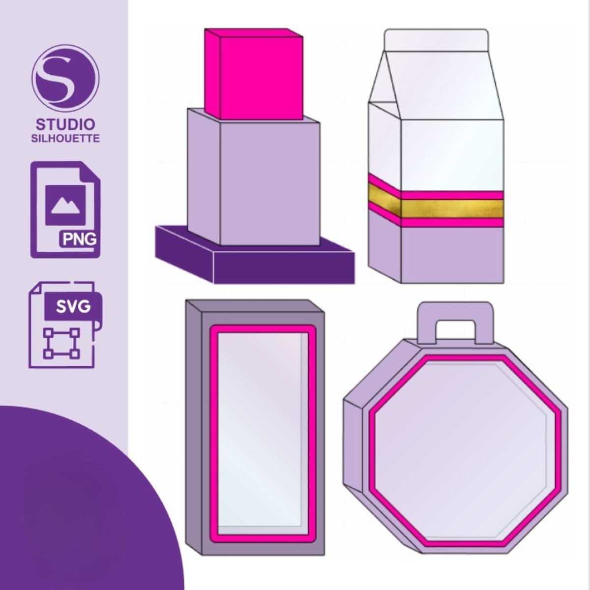 Kit de 14 mockups de caixas para festa em PNG e Studio 1 Mockups Caixas Papelaria Festas 14 Arquivo Digital