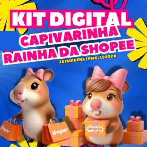 Kit De Arte Digital Capivara Shopee Criatividade Em Png 4