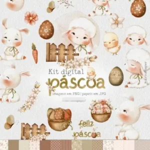 Kit de Artes para Páscoa Aquarelada e Delicada PNG