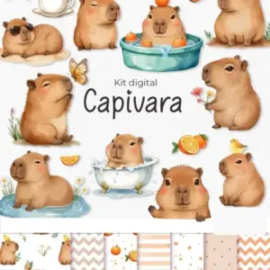 Kit De Capivaras Png Para Scrapbook E Papelaria Personalizada