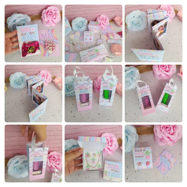 Kit de Corte PDF para Mimos Dia das Mães