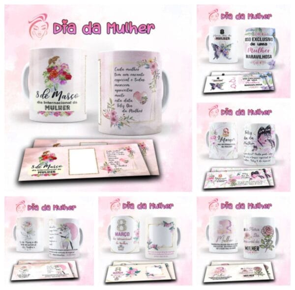 Kit Digital Artes Canecas Dia das Mulheres