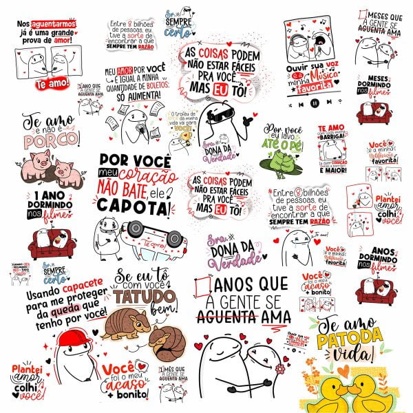 Kit Digital Artes Flork Namorados Frases Casal Engraçadas