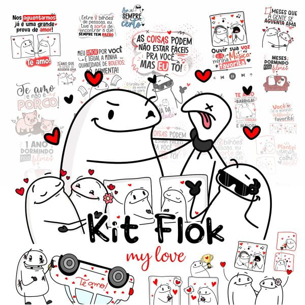 Kit Digital Artes Flork Namorados Frases Casal Engraçadas