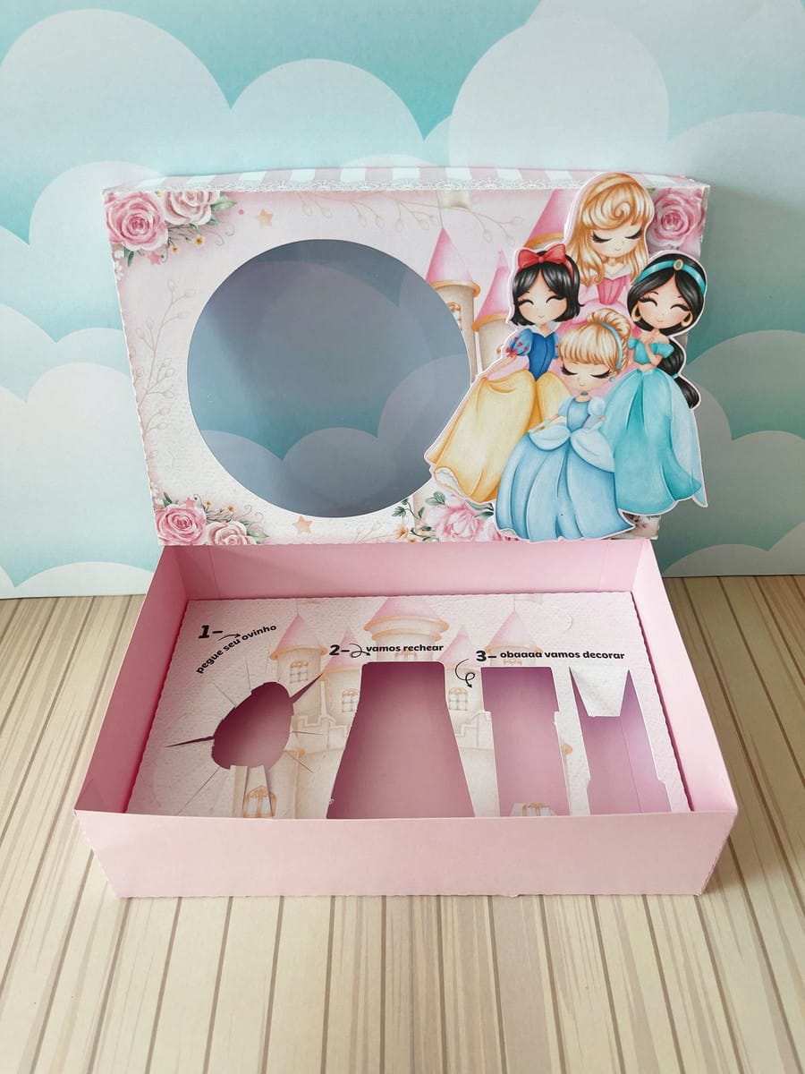 Kit Digital Caixa Mini Confeiteiro Princesas para Corte 5 Mini Confeiteiro Princesas Arquivo Digital 5