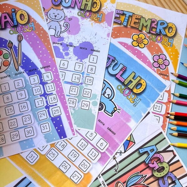 Kit Digital Calendário Infantil 2024 Pedagógico Lúdico