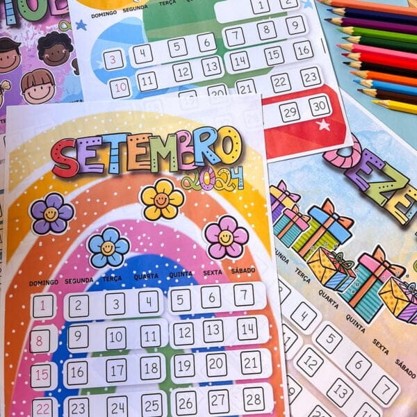 Kit Digital Calendário Infantil 2024 Pedagógico Lúdico