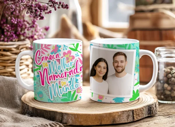 Kit Digital Caneca Dia dos Namorados Melhor Namorada Florida