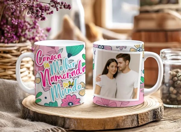 Kit Digital Caneca Dia dos Namorados Melhor Namorada Florida