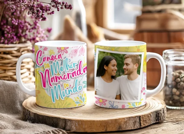 Kit Digital Caneca Dia dos Namorados Melhor Namorada Florida