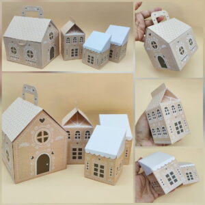 kit digital casinha de natal em papel com pdf e studio