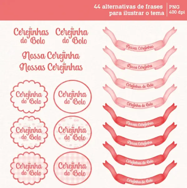 Kit Digital Cerejas Aquarela Para Encadernacao E Scrapbook 3