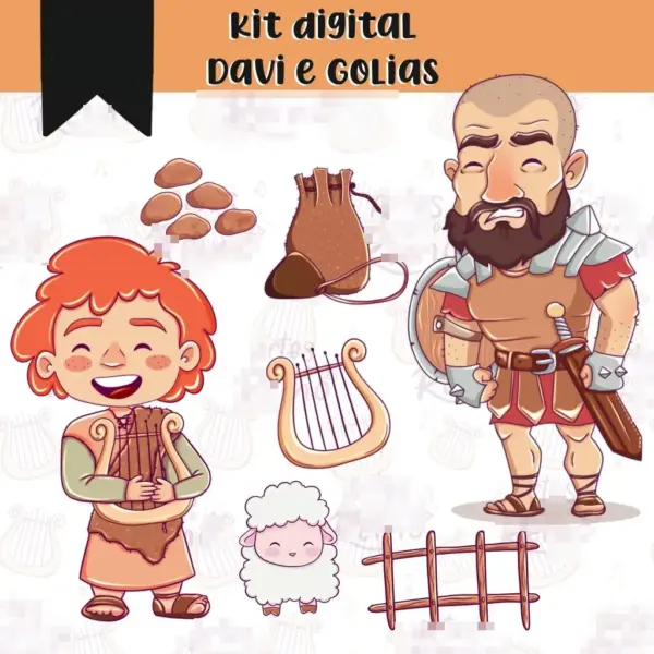 Kit Digital Davi E Golias Png Para Sublimacao E Scrapbook 2