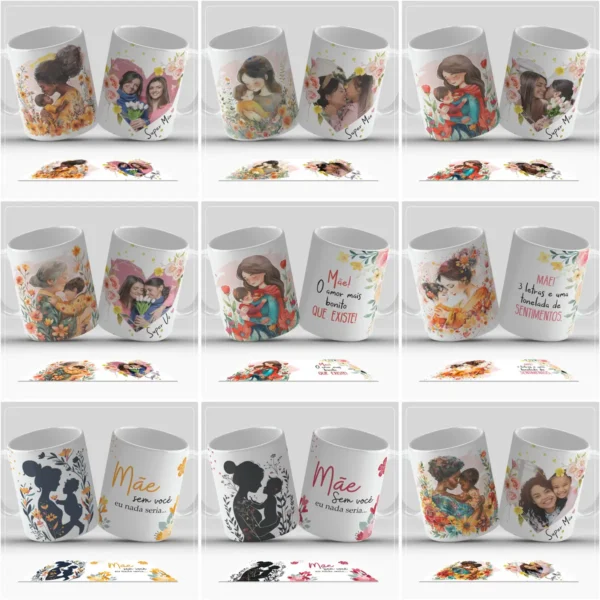 Kit Digital de Arte para Canecas - Especial Dia das Mães