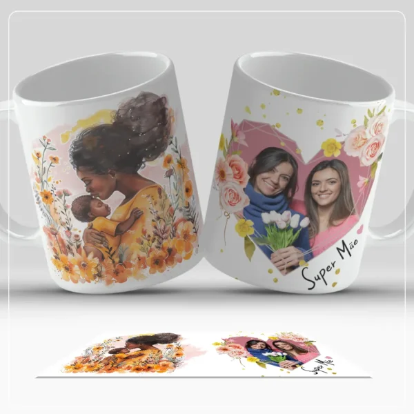 Kit Digital de Arte para Canecas - Especial Dia das Mães