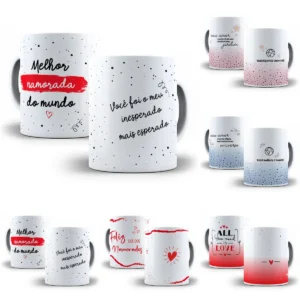 Kit Digital de Estampas para Canecas de Namorados