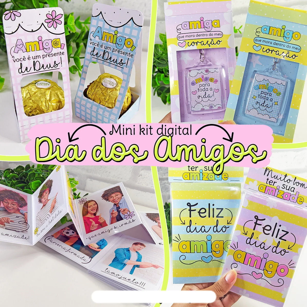 Kit Digital Dia da Amizade Amigo P Imprimir Cortar e Montar 1 Kit Digital Dia da Amizade Amigo P Imprimir Cortar e Montar