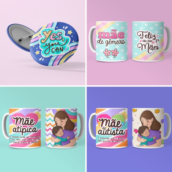 Kit Digital Dia das Mães Mimos Fofos Personalizados Imprimir