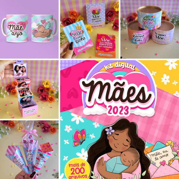 Kit Digital Dia das Mães Mimos Fofos Personalizados Imprimir