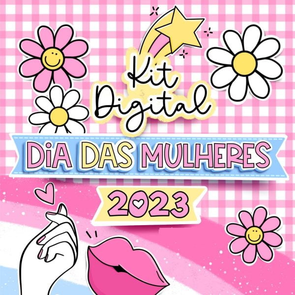 Kit Digital Dia Das Mulheres Fundos Decorados E Figuras Png