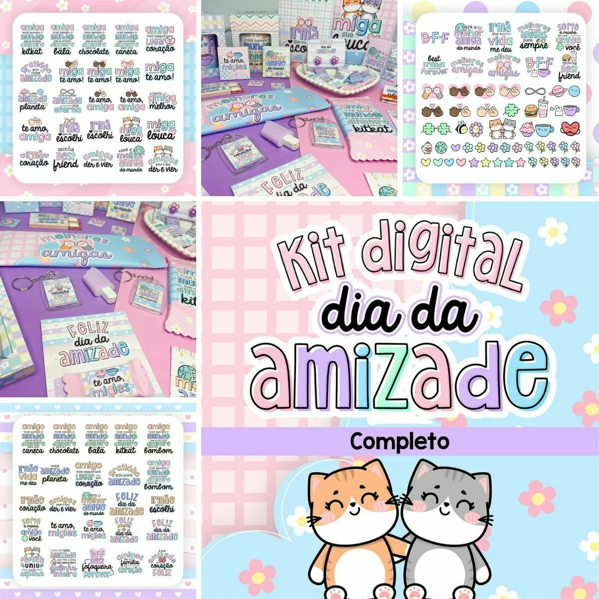 Kit Digital Dia do Amigo Personalizados Frases Tags Balinha 1 Kit Digital Dia do Amigo Personalizados Frases Tags Balinha