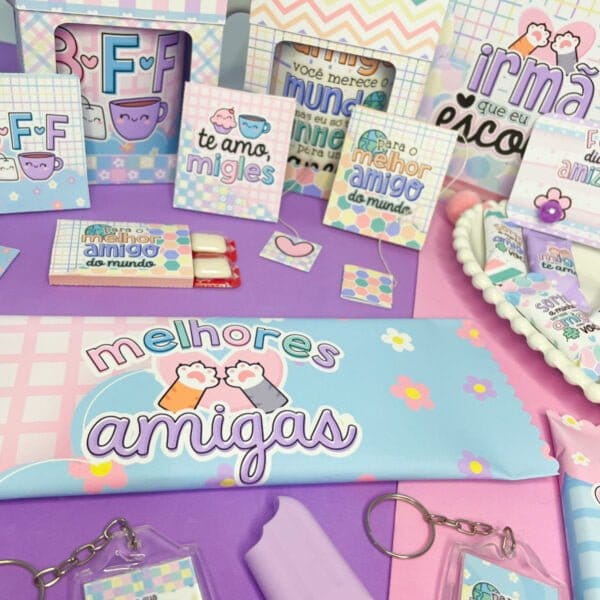 Kit Digital Dia do Amigo Personalizados Frases Tags Balinha