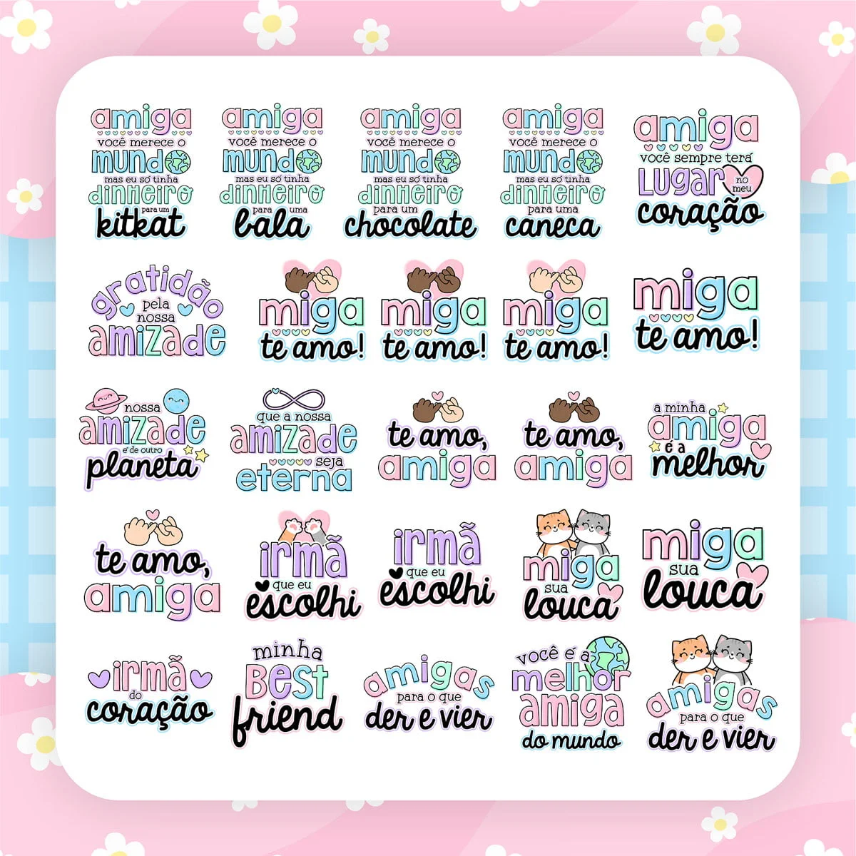 Kit Digital Dia do Amigo Personalizados Frases Tags Balinha 6 Kit Digital Dia do Amigo Personalizados Frases Tags Balinha