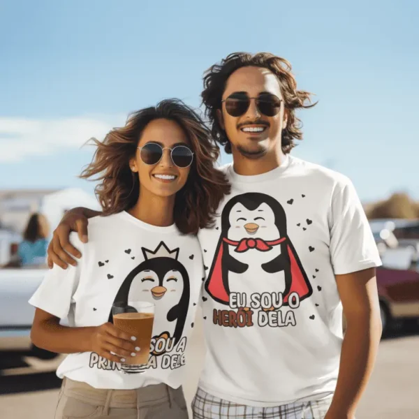 Kit Digital Dia dos Namorados com Pinguins - Personalize Já
